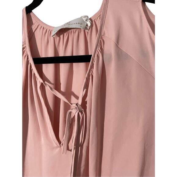 Amanda Uprichard Small Women's Petal Pink Cold Shoulder Peephole Blouse Soft - Picture 3 of 6